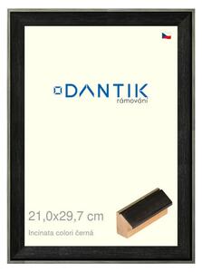 DANTIK rám na obraz 21x29,7 | INCLINATA colori černá (Sklo Čiré)