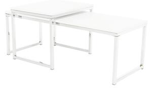 Konferenčný stolík (2 ks) Magno Typ 2 - biela / chróm