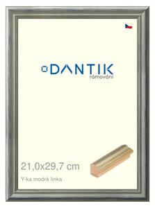 DANTIK rám na obraz 21x29,7 | Y-ka modrá linka (Sklo Čiré)