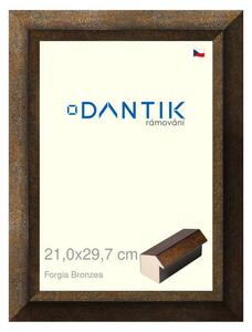 DANTIK rám na obraz 21x29,7 | Forgia Bronzea (Sklo Čiré)