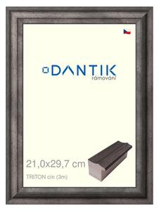 DANTIK rám na obraz 21x29,7 | TRITON cín (Sklo Čiré)