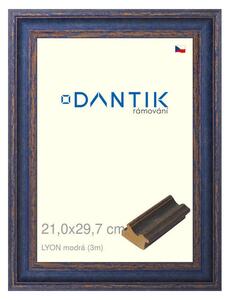 DANTIK rám na obraz 21x29,7 | LYON modrá (Sklo Čiré)