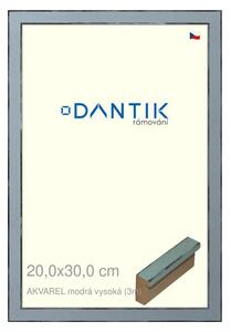 DANTIK rám na obraz 20x30 | AKVAREL modrá vysoká (Sklo Čiré)