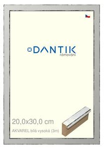 DANTIK rám na obraz 20x30 | AKVAREL Bílá vysoká (Sklo Čiré)