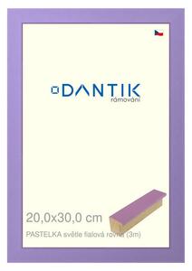 DANTIK rám na obraz 20x30 | PASTELKA světle fialová rovná (Sklo Čiré)