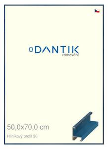 DANTIK rám na obraz 50x70 | ALU Dýha barevná modrá královská (Plexi Čiré)
