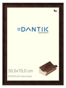 DANTIK rám na obraz 50x70 | KOSTELNÍ malá hnědá (Plexi Čiré)
