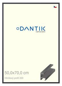 DANTIK rám na obraz 50x70 | ALU Černá matná (Plexi Čiré)
