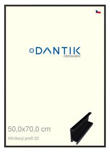 DANTIK rám na obraz 50x70 | ALU Černá matná (Plexi Čiré)
