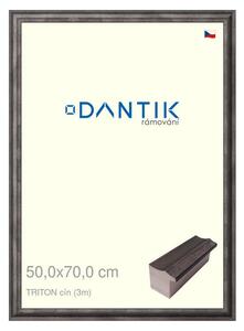 DANTIK rám na obraz 50x70 | TRITON cín (Plexi Čiré)