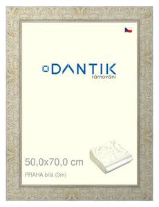 DANTIK rám na obraz 50x70 | PRAHA Bílá (Plexi Čiré)