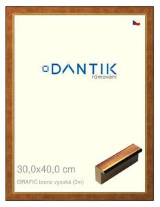 DANTIK rám na obraz 30x40 | GRAFIC bronz vysoká (Plexi Čiré)
