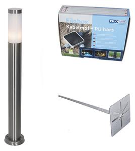Moderná vonkajšia lampa na stĺp oceľ s opálom 80 cm IP44 - Rox