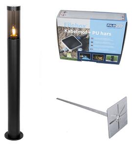 Moderné čierne vonkajšie stojanové svietidlo 80 cm IP44 - Rox