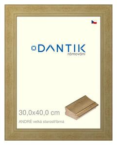 DANTIK rám na obraz 30x40 | ANDRÉ velká starostříbrná (Plexi Čiré)