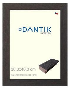 DANTIK rám na obraz 30x40 | RETRO tmavě šedá (Plexi Čiré)