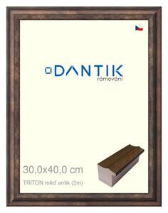 DANTIK rám na obraz 30x40 | TRITON měď antik (Plexi Čiré)