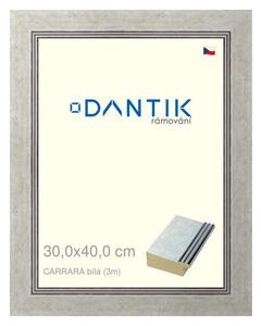 DANTIK rám na obraz 30x40 | CARRARA Bílá (Plexi Čiré)