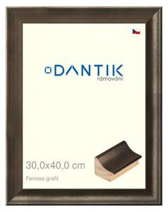 DANTIK rám na obraz 30x40 | Ferrosa grafit (Plexi Čiré)
