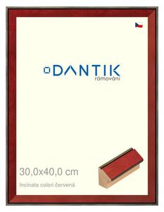 DANTIK rám na obraz 30x40 | INCLINATA colori červená (Plexi Čiré)