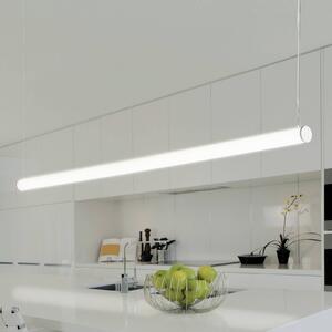 Závesné svetlo Pirgos LED, dĺžka 200 cm, stmievateľné, biele, Biela / opálová, Obývacia izba / jedáleň, Plast, Moderný, Závesné svietidlo