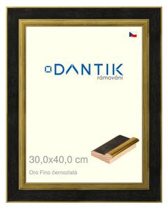 DANTIK rám na obraz 30x40 | Oro Fino černozlatá (Plexi Čiré)