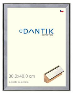 DANTIK rám na obraz 30x40 | INCLINATA colori Bílá (Plexi Čiré)