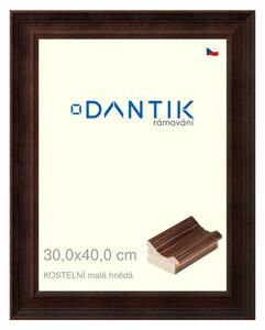 DANTIK rám na obraz 30x40 | KOSTELNÍ malá hnědá (Plexi Čiré)