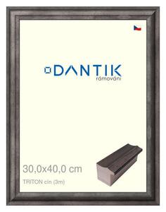 DANTIK rám na obraz 30x40 | TRITON cín (Plexi Čiré)