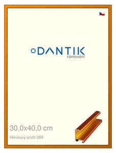 DANTIK rám na obraz 30x40 | ALU Oranžová Citrin broušená (Plexi Čiré)
