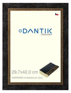 DANTIK rám na obraz 29,7x42 | CARRARA hnědočerná (Plexi Čiré)