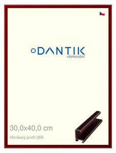 DANTIK rám na obraz 30x40 | ALU Červená Rubin broušená (Plexi Čiré)