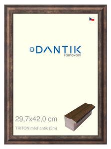 DANTIK rám na obraz 29,7x42 | TRITON měď antik (Plexi Čiré)
