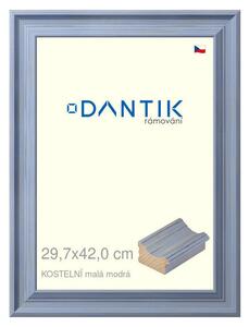 DANTIK rám na obraz 29,7x42 | KOSTELNÍ malá modrá (Plexi Čiré)