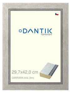 DANTIK rám na obraz 29,7x42 | CARRARA Bílá (Plexi Čiré)