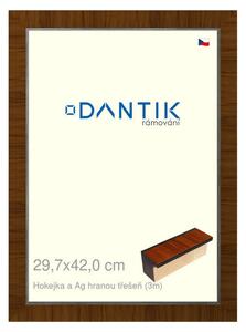 DANTIK rám na obraz 29,7x42 | Hokejka a Ag hranou třešeň (Plexi Čiré)