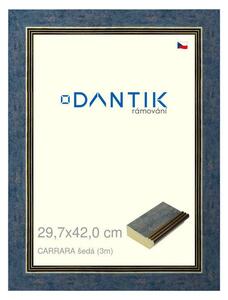 DANTIK rám na obraz 29,7x42 | Vyřazeno | CARRARA šedá (Plexi Čiré)