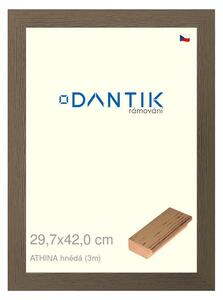 DANTIK rám na obraz 29,7x42 | ATHINA hnědá (Plexi Čiré)