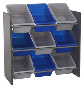 Organizér na hračky Mahek - sivá / modrá