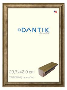 DANTIK rám na obraz 29,7x42 | TRITON bílý bronz (Plexi Čiré)