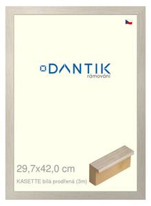 DANTIK rám na obraz 29,7x42 | KASSETTE bílá prodřená (Plexi Čiré)