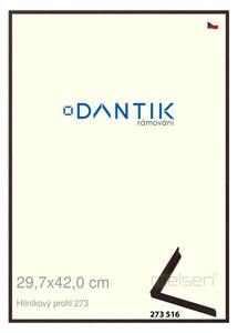 DANTIK rám na obraz 29,7x42 | ALU Dýha wenge tmavá (Plexi Čiré)