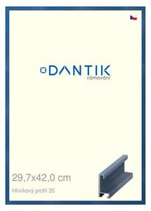 DANTIK rám na obraz 29,7x42 | ALU Dýha barevná modrá královská (Plexi Čiré)