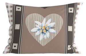Polybavlnená obliečka na vankúš HEART RETRO POLY 50x70 cm, hnedý