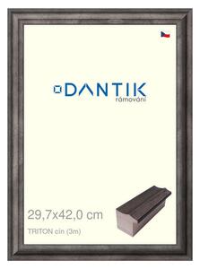 DANTIK rám na obraz 29,7x42 | TRITON cín (Plexi Čiré)