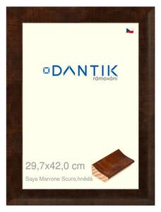 DANTIK rám na obraz 29,7x42 | Saya Marrone Scurohnědá (Plexi Čiré)
