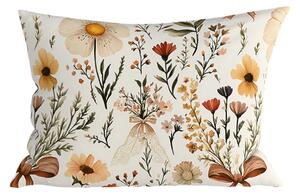 Polybavlnená obliečka na vankúš FLORAL RIBBON POLY 50x70 cm, krémová