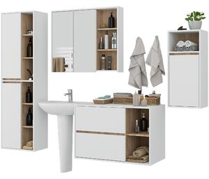 Ak furniture Koupelnová sestava VAMI bílá/dub sonoma
