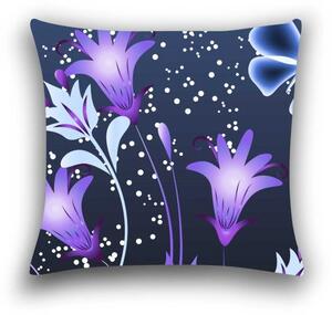 Obliečka na vankúš z mikrovlákna VIOLET BUTTERFLY 45x45 cm, tmavomodrý