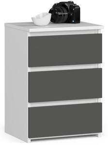 Ak furniture Komoda CL3 40 cm biela/grafitovo sivá